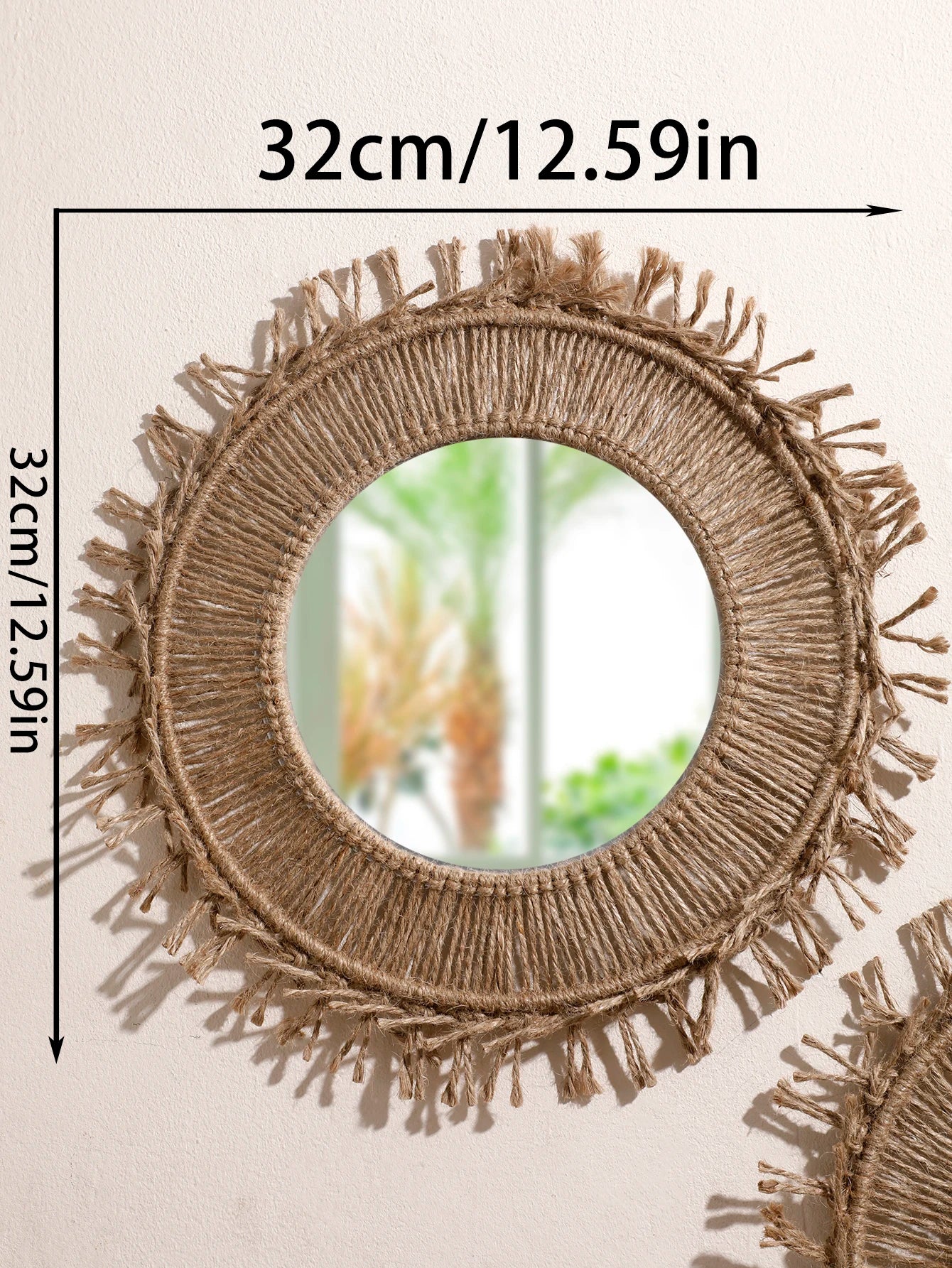 Boho Macrame Round Mirror – Aesthetic Wall Hanging for Bedroom, Living Room, and Home Décor