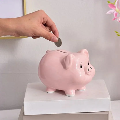 Adorable Pink Ceramic Piggy Bank