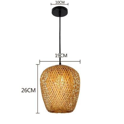 Hand Knitted Chinese Style Bamboo Pendant Lamp