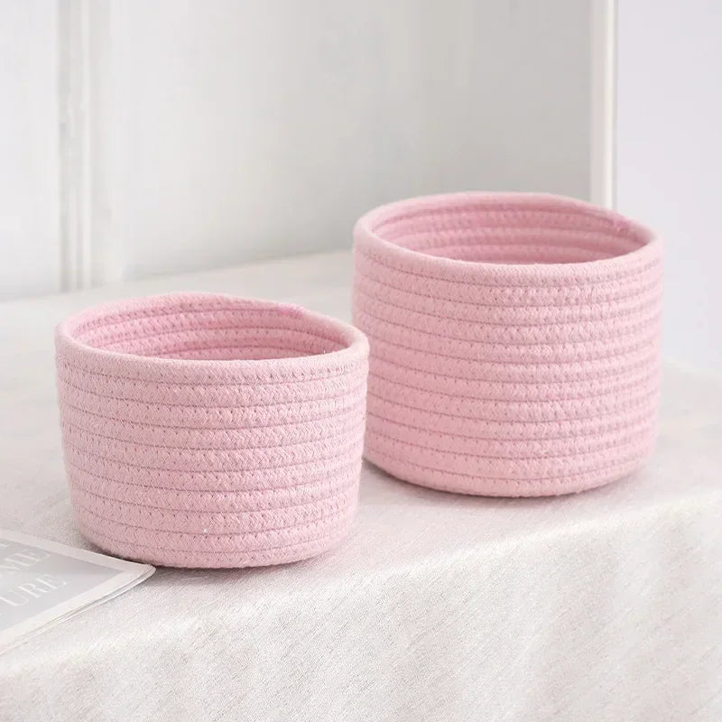 Handmade Woven Cotton Rope Storage Basket