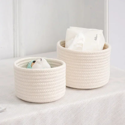 Handmade Woven Cotton Rope Storage Basket