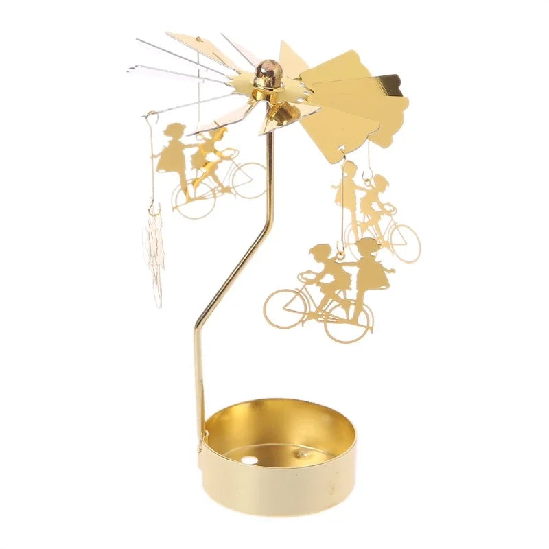 Gold Rotating Metal Candle Holder – Elegant Party & Wedding Decor