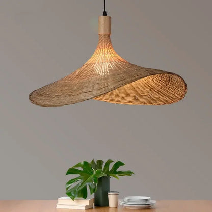 Hand Knitted Chinese Style Bamboo Pendant Lamp