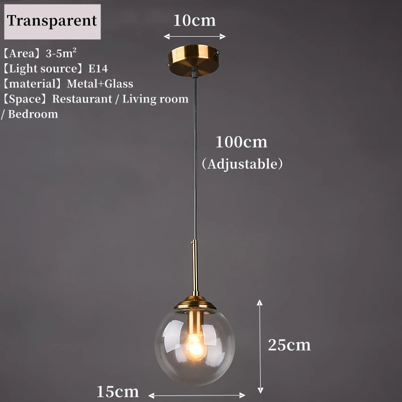 Modern Luxury Metal Chandelier – Nordic LED Glass Pendant Lamp