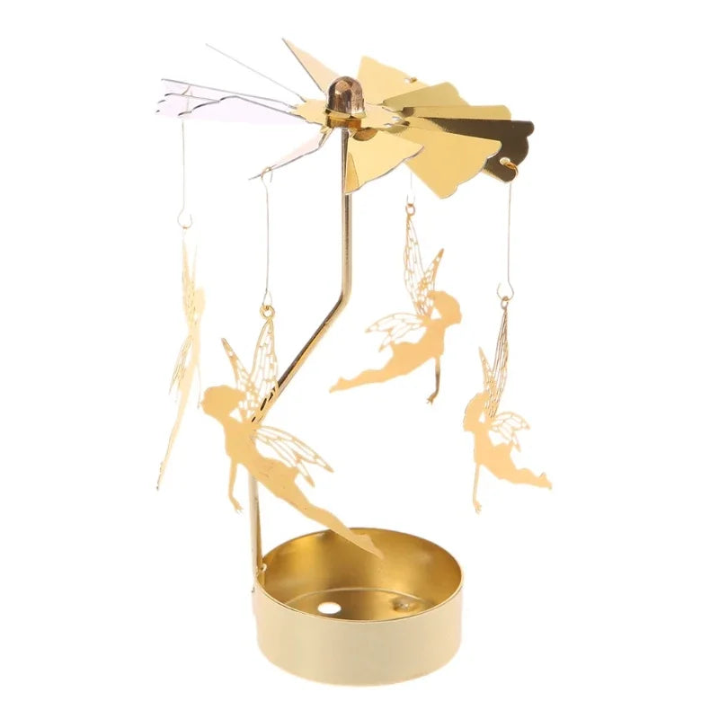 Gold Rotating Metal Candle Holder – Elegant Party & Wedding Decor