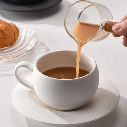 Japanese-Style Ceramic Mug & Saucer Set