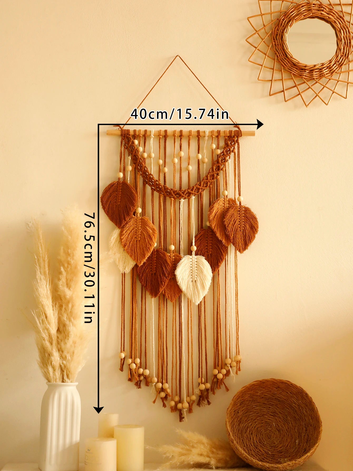 Leaf Macrame Wall Hanging Tapestry – A Chic Boho Touch for Your Home