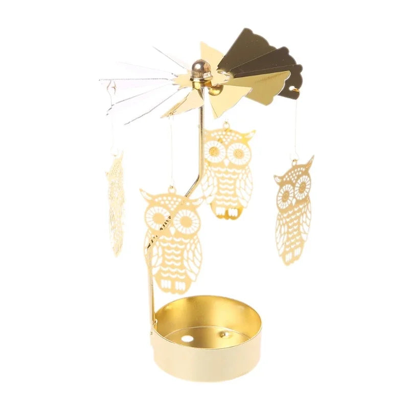 Gold Rotating Metal Candle Holder – Elegant Party & Wedding Decor