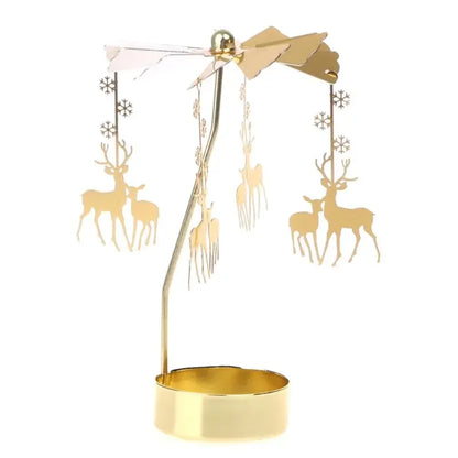 Gold Rotating Metal Candle Holder – Elegant Party & Wedding Decor