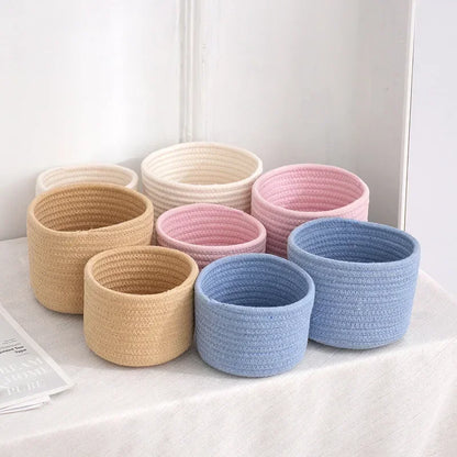 Handmade Woven Cotton Rope Storage Basket