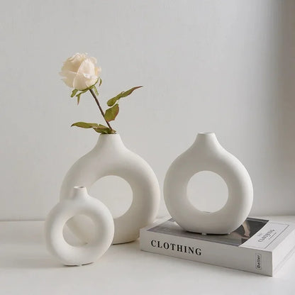 Minimalist Donut-Shaped Vase