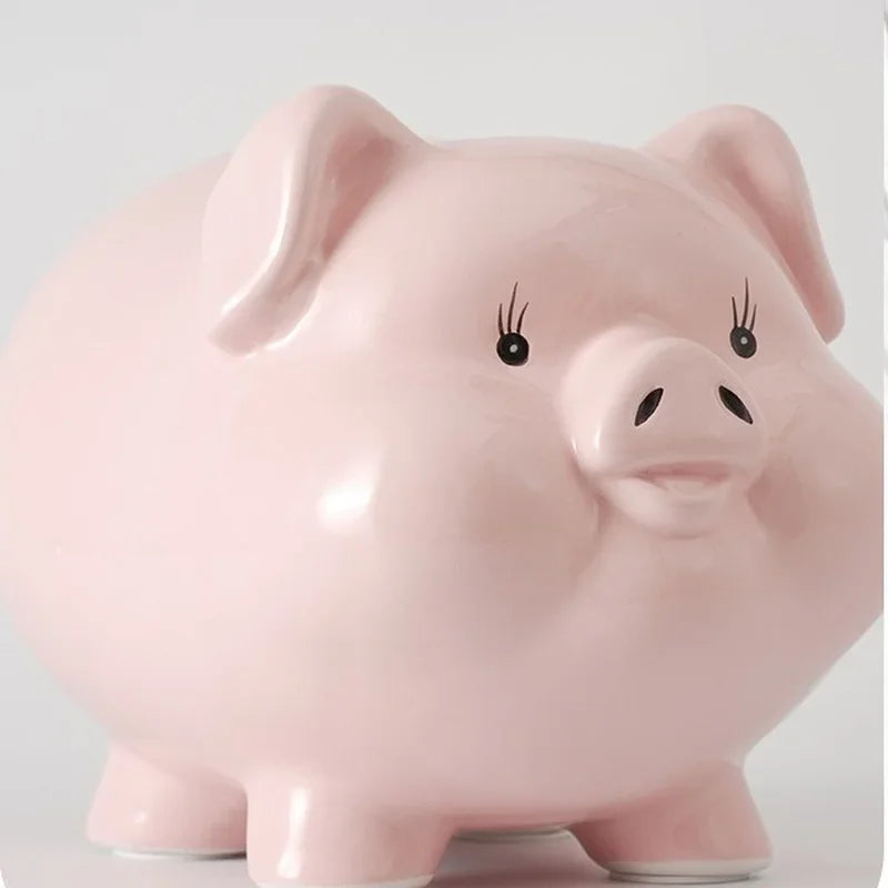 Adorable Pink Ceramic Piggy Bank