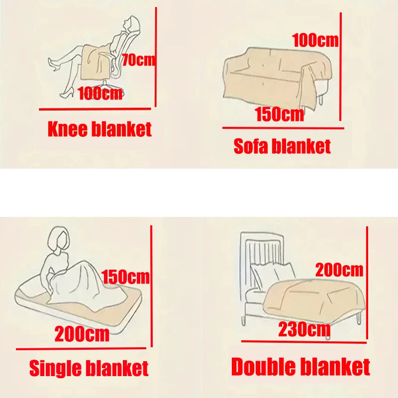 Light Luxury Solid Color Multifunctional Rabbit Velvet Blanket