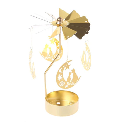 Gold Rotating Metal Candle Holder – Elegant Party & Wedding Decor