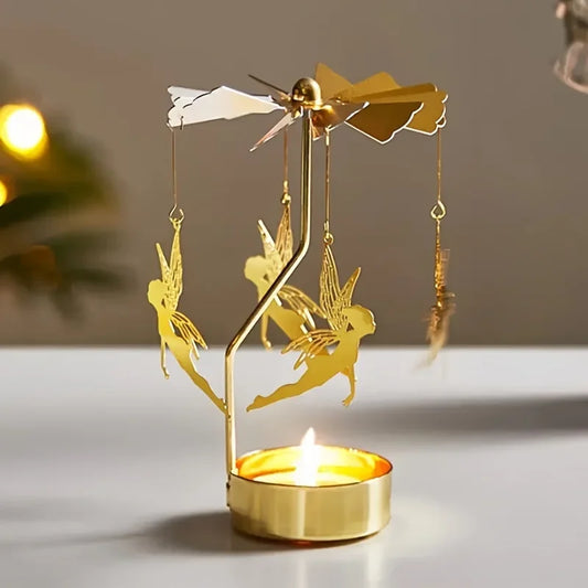 Gold Rotating Metal Candle Holder – Elegant Party & Wedding Decor