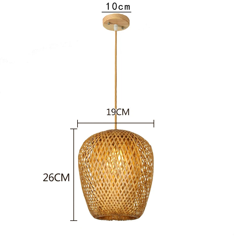 Hand Knitted Chinese Style Bamboo Pendant Lamp