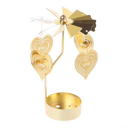 Gold Rotating Metal Candle Holder – Elegant Party & Wedding Decor