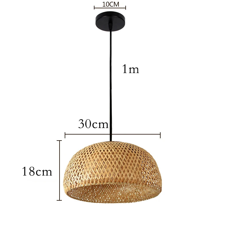 Hand Knitted Chinese Style Bamboo Pendant Lamp