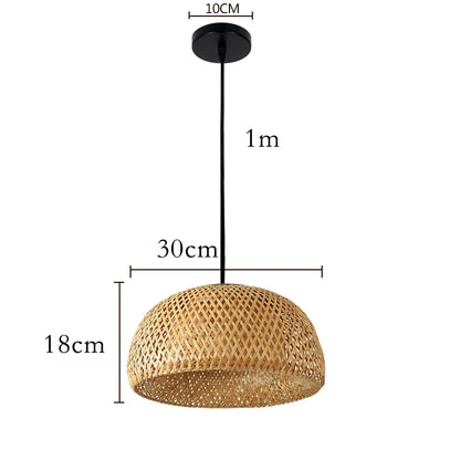 Hand Knitted Chinese Style Bamboo Pendant Lamp