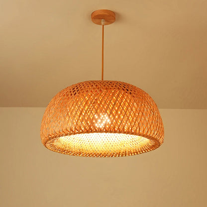 Hand Knitted Chinese Style Bamboo Pendant Lamp