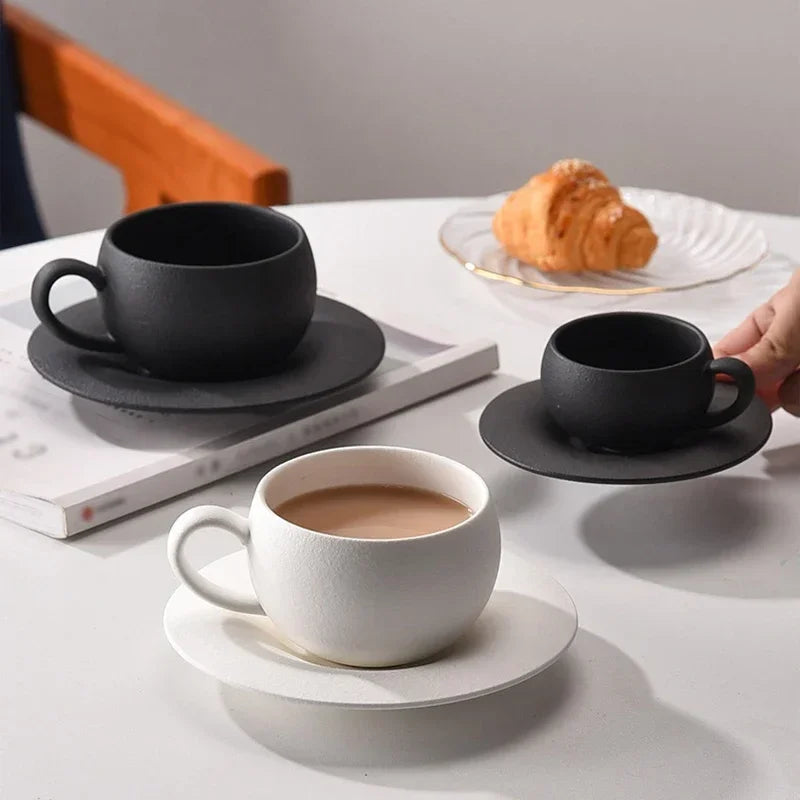 Japanese-Style Ceramic Mug & Saucer Set