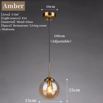 Modern Luxury Metal Chandelier – Nordic LED Glass Pendant Lamp