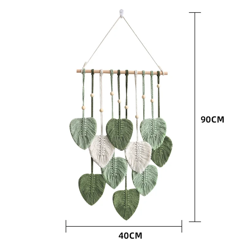 Leaf Macrame Wall Hanging – Boho Aesthetic Tapestry for Home and Wedding Decoration