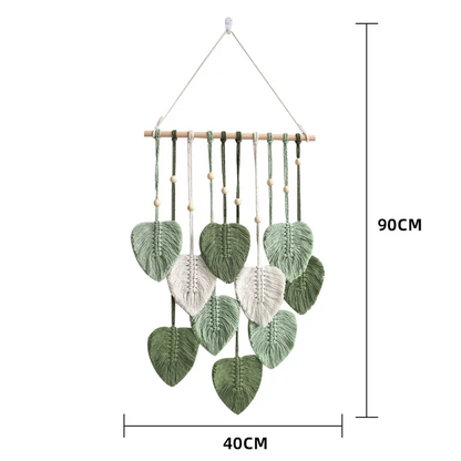 Leaf Macrame Wall Hanging – Boho Aesthetic Tapestry for Home and Wedding Decoration