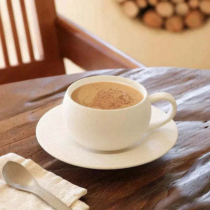 Japanese-Style Ceramic Mug & Saucer Set