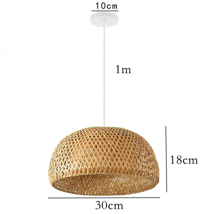 Hand Knitted Chinese Style Bamboo Pendant Lamp