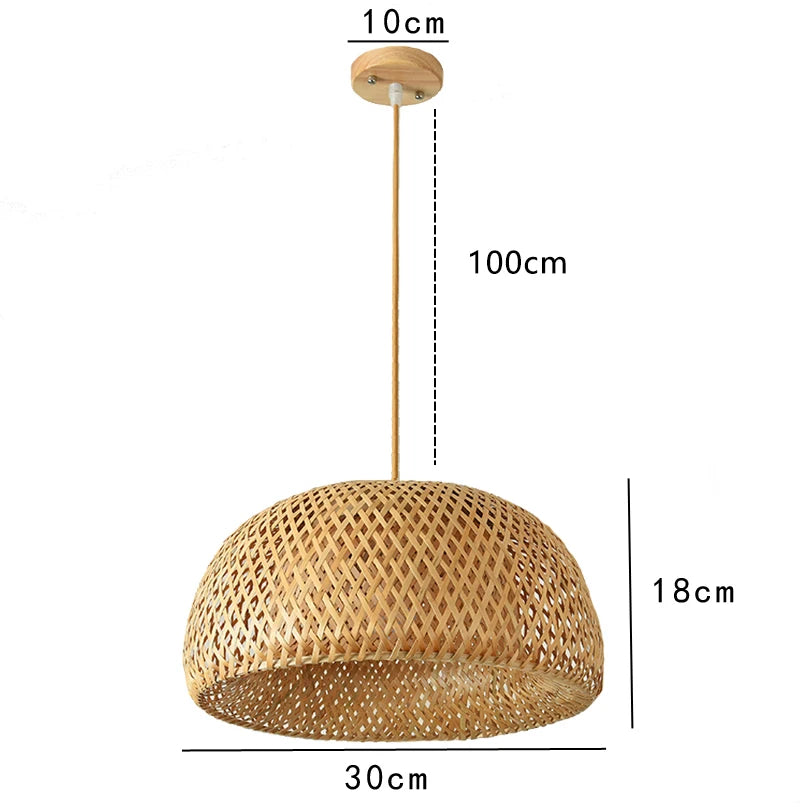 Hand Knitted Chinese Style Bamboo Pendant Lamp