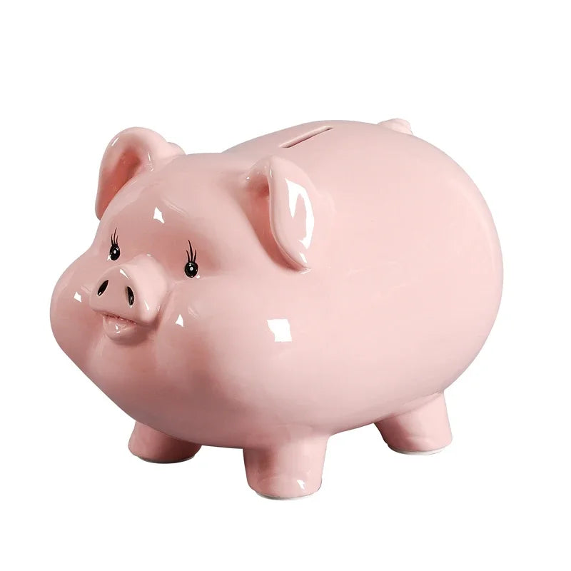 Adorable Pink Ceramic Piggy Bank