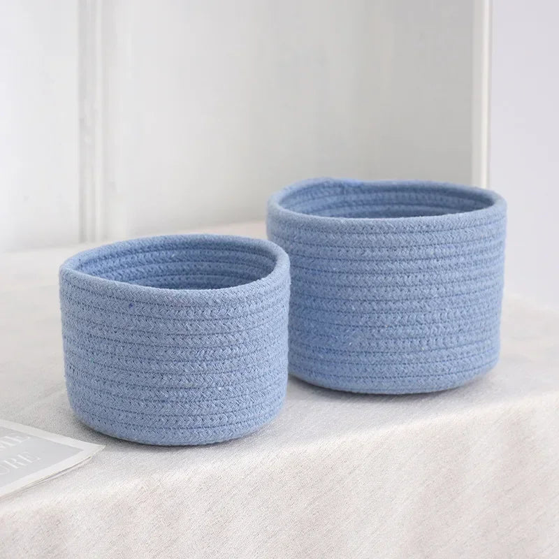 Handmade Woven Cotton Rope Storage Basket