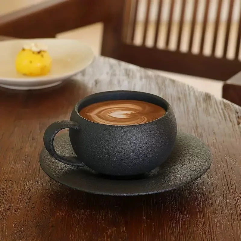 Japanese-Style Ceramic Mug & Saucer Set