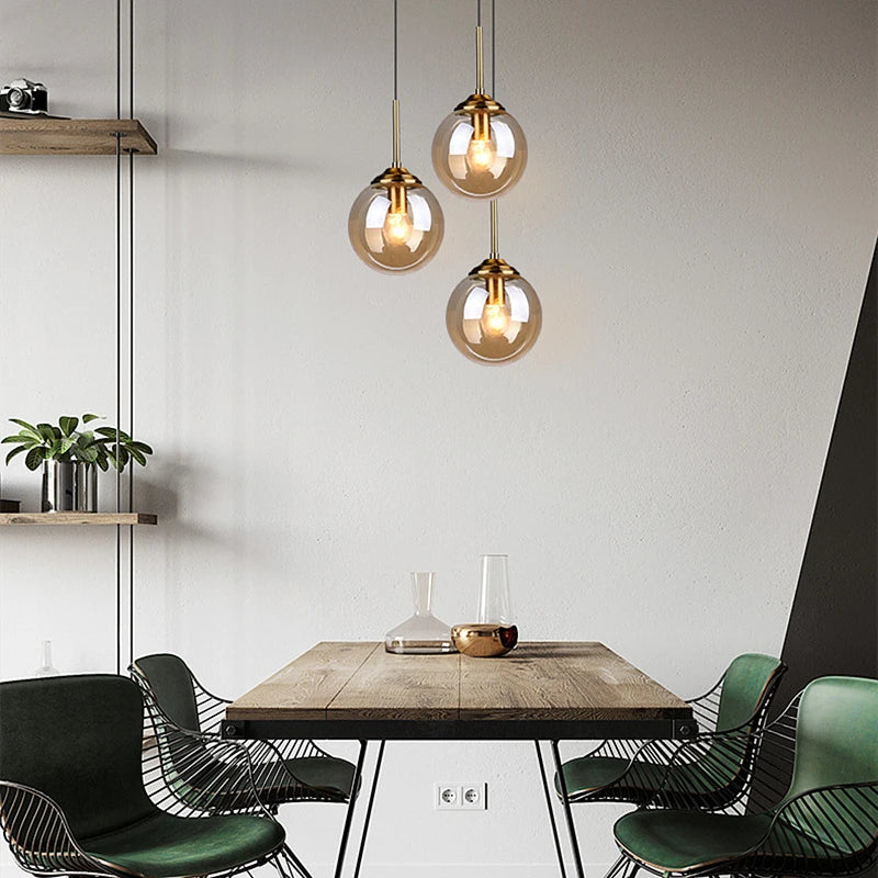 Modern Luxury Metal Chandelier – Nordic LED Glass Pendant Lamp