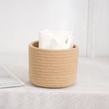 Handmade Woven Cotton Rope Storage Basket