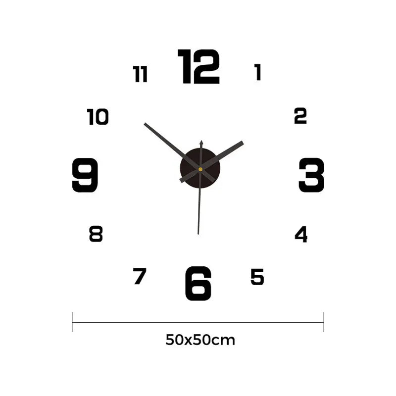 Glow-In-The-Dark Wall Clock - Acrylic DIY Decorative Modern Cloc