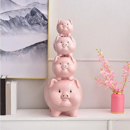 Adorable Pink Ceramic Piggy Bank