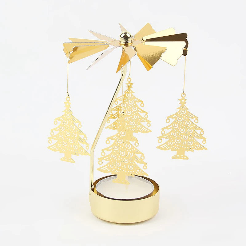 Gold Rotating Metal Candle Holder – Elegant Party & Wedding Decor